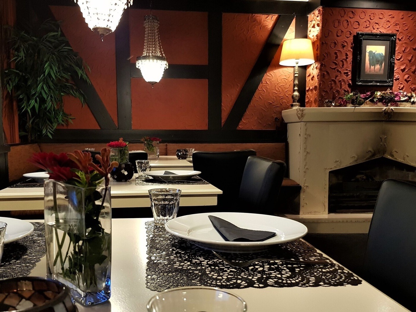 Sfeervol restaurantinterieur